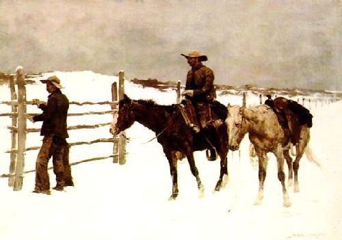 Frederick Remington The Fall of the Cowboy France oil painting art
